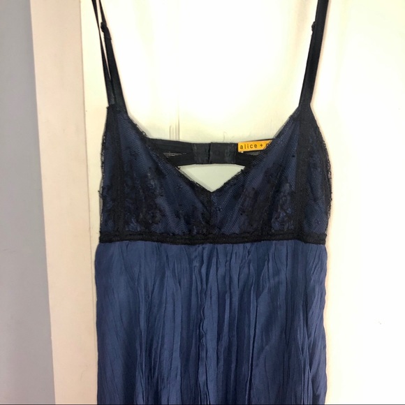 Alice + Olivia Caroline Empire Blue Cami Dress NWT - Picture 3 of 7